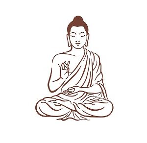 1bhaav Meditation Buddha PVC Vinyl Multicolor Decorative Wall Sticker