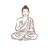 1bhaav Meditation Buddha PVC Vinyl Multicolor Decorative Wall Sticker