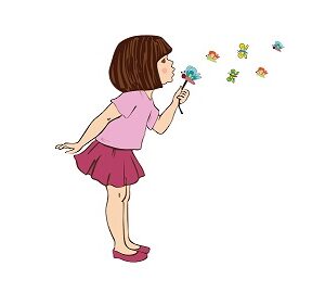 1bhaav Cute Fairy Flying butterfies Wall Sticker
