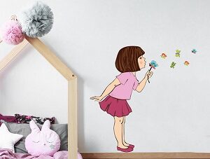 1bhaav Cute Fairy Flying butterfies Wall Sticker