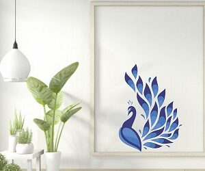 1bhaav Beautiful Peacock Wall Sticker