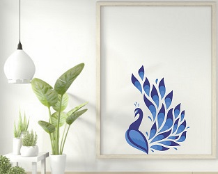 WD178-D 1bhaav Beautiful Peacock Wall Sticker