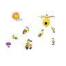 1bhaav Honey Bees with Sun Wall Sticker