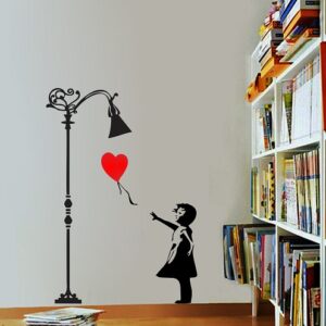 1bhaav Girl with Ballon Road Light Wall Sticker