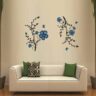 1bhaav Decorative Tree Branch Blue Flower Wall Sticker