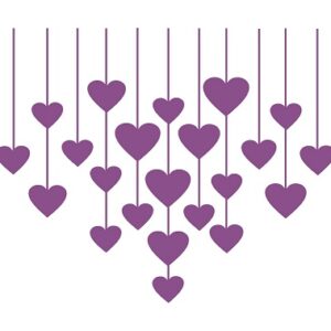 1bhaav Love purpel Heart Decorative Wall Sticker