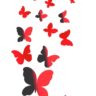 1bhaav Black and red butterfies Wall Sticker