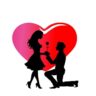 1bhaav Loving Couple with Heart Decorative Wall Sticker