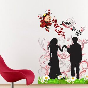 1bhaav Loving Couple Love is Life Wall Sticker