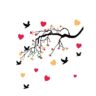 1bhaav Colorful Tree Branch with Flying Birds Wall Sticker