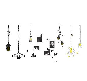 1bhaav Decorative lapms wih Frame Decorative Wall Sticker