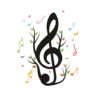 1bhaav Music Sign with Colorful dots Leaves PVC Vinyl Multicolor Wall Sticker , also known as wall decals or wall art, are decorative elements