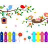 1bhaav Colorful Cartoon Design with Birds or Bird House PVC Vinyl , also known as wall decals or wall art, are decorative elements