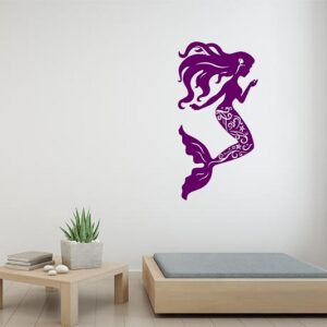 1bhaav Purple Mermaid Design PVC Vinyl Multicolor Wall Sticker , also known as wall decals or wall art, are decorative elements