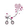 1bhaav Cycle with Heart i Love You Design PVC Vinyl Multicolor Wall Sticker