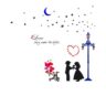 1bhaav Couple Love Heart in Street Light with Moon Stars PVC Vinyl Multicolor