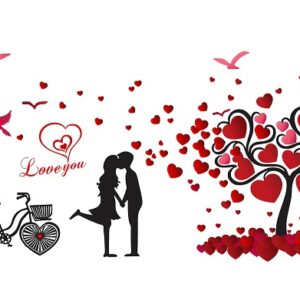 1bhaav Couple Love Heart Balloons Love Design PVC Vinyl Multicolor