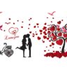 1bhaav Couple Love Heart Balloons Love Design PVC Vinyl Multicolor
