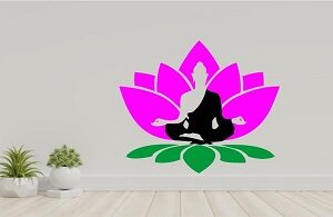 1bhaav Meditating Buddha Multicolor Wall Sticker