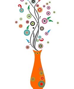 1bhaav Beautiful Flower Pot Decorative Wall Sticker