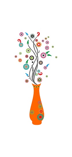 WD94 1bhaav Beautiful Flower Pot Decorative Wall Sticker